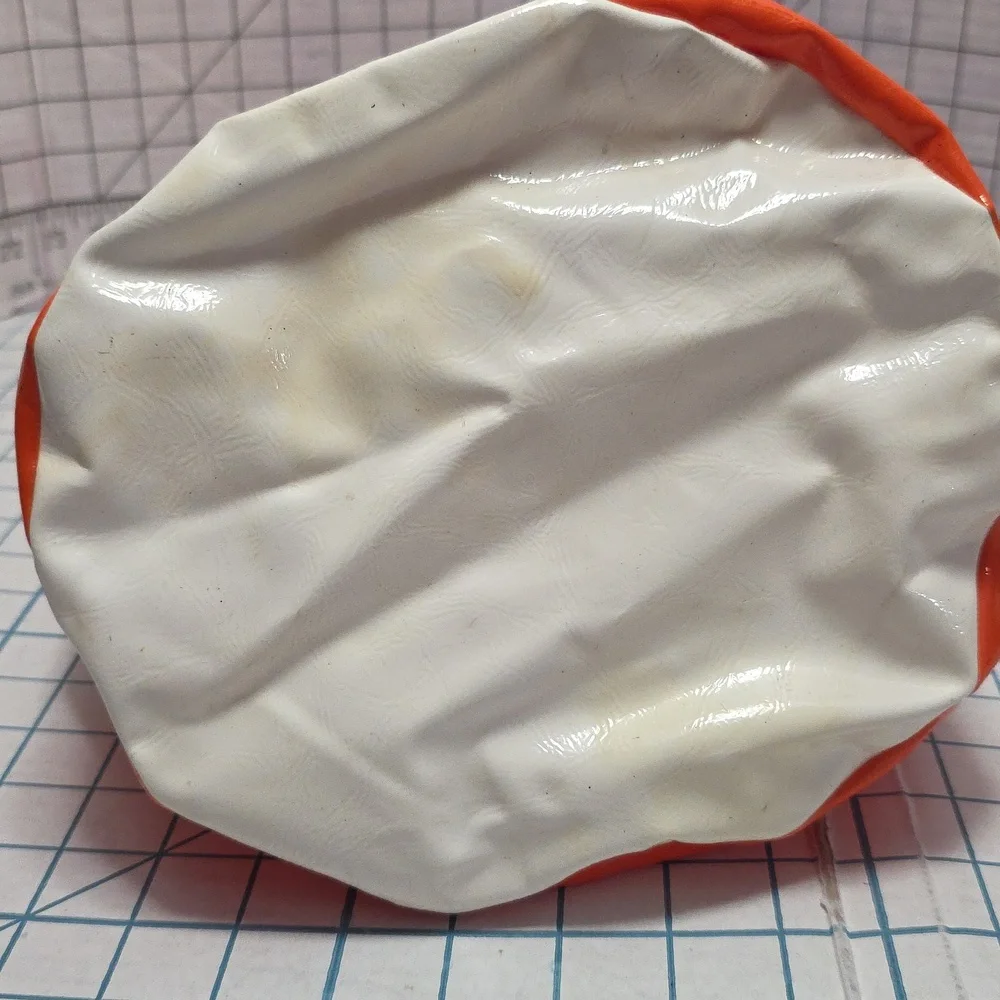 Orange and‎ White Vinyl Duffle/Tote Bag Vintage 1980s, Preloved